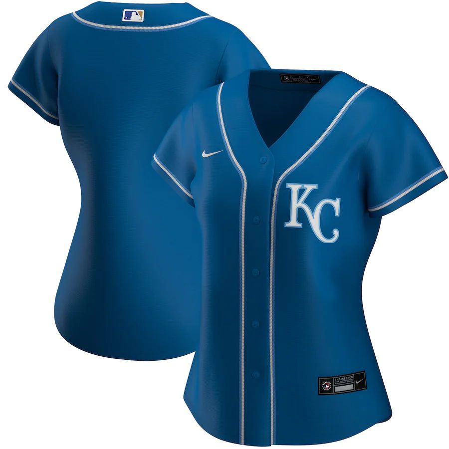 Womens Kansas City Royals Nike Royal Alternate Replica Team MLB Jerseys->women mlb jersey->Women Jersey